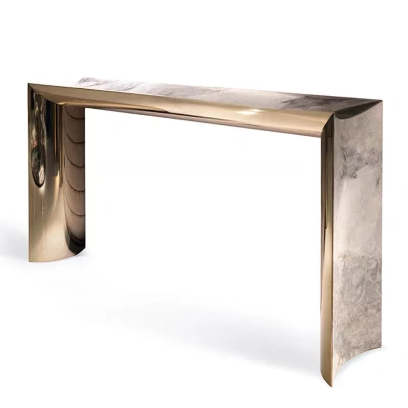 Stainless steel base marble top console table curved irregular shape entrance hallway table
Stainless steel base marble top console table curved irregular shape entrance hallway table
