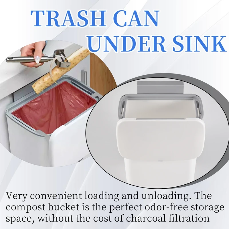 Kitchen Compost Bin for Counter Top or , Hanging Small Trash Can with Lid,Mountable Indoor Compost Bucket(C)-A21I
Kitchen Compost Bin for Counter Top or , Hanging Small Trash Can with Lid,Mountable Indoor Compost Bucket(C)-A21I