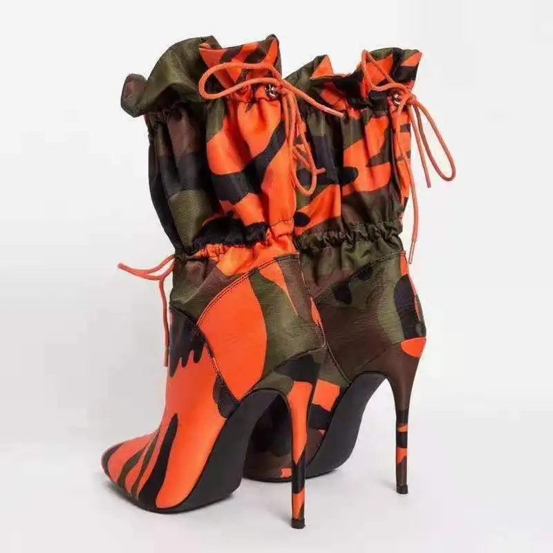 2025 Autumn High Heels Pointed Toe Mid Calf Boots for Women Fashion Camouflage Print Stiletto Lace Up Women's Shoes Botas Mujer
2025 Autumn High Heels Pointed Toe Mid Calf Boots for Women Fashion Camouflage Print Stiletto Lace Up Women's Shoes Botas Mujer