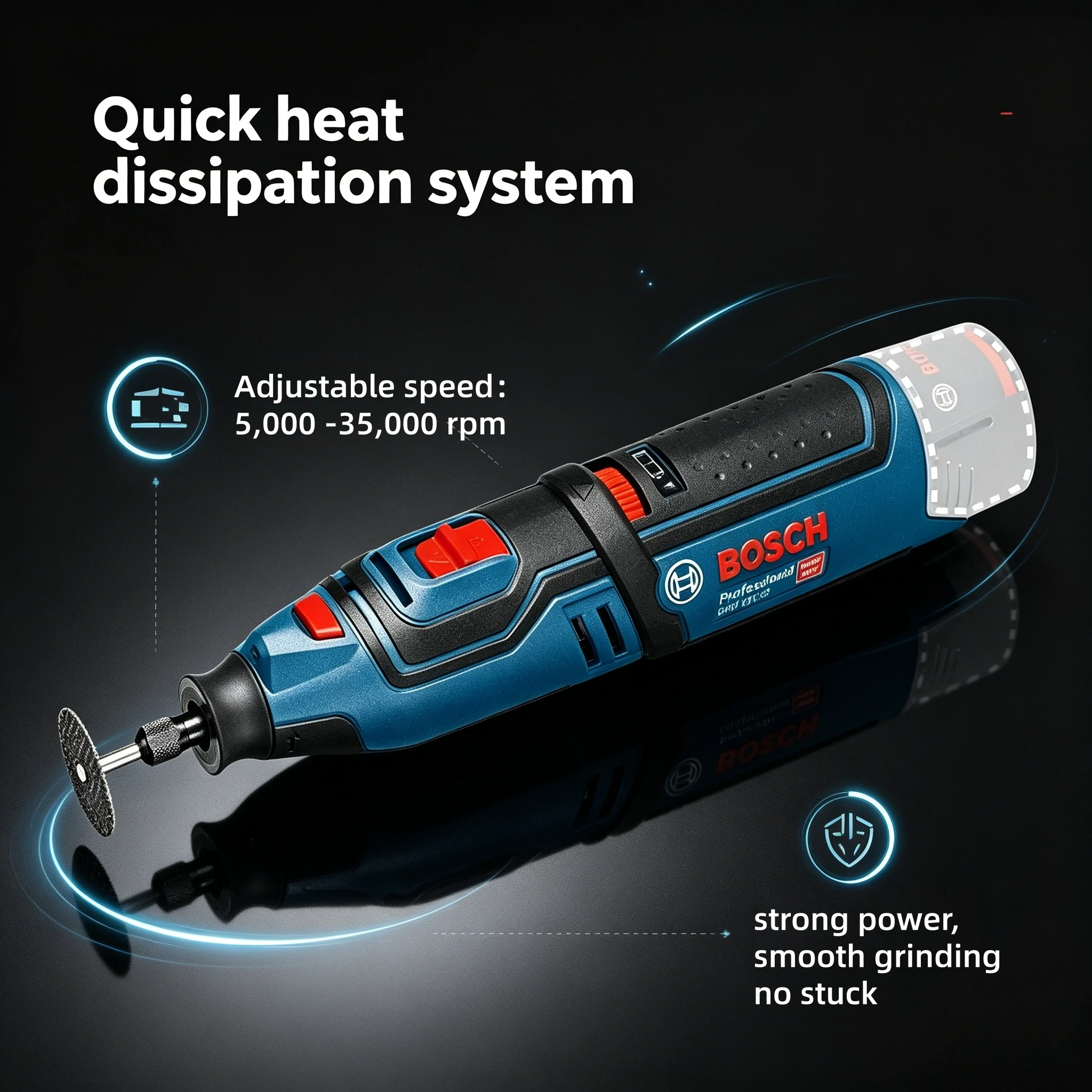 Portable BOSCH GRO12V-35 Rechargeable Straight Grinder 35000RPM High Speed Precision Detail Sanding Tool
Portable BOSCH GRO12V-35 Rechargeable Straight Grinder 35000RPM High Speed Precision Detail Sanding Tool