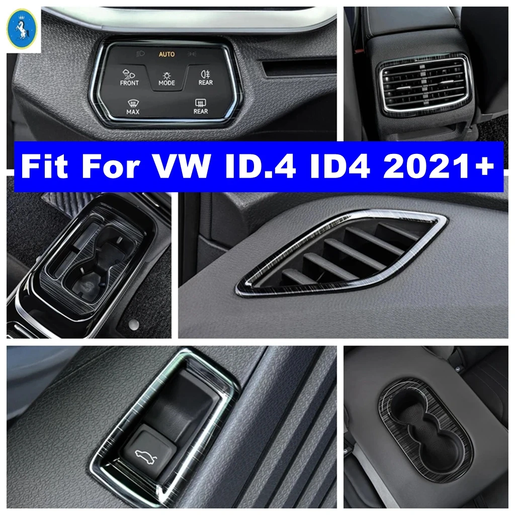 Black Brushed Car Accessories Dashboard Air Outlet Armrest Box Water Cup Holder Panel Cover Trim Fit For VW ID.4 ID4 2021 - 2024 
Black Brushed Car Accessories Dashboard Air Outlet Armrest Box Water Cup Holder Panel Cover Trim Fit For VW ID.4 ID4 2021 - 2024