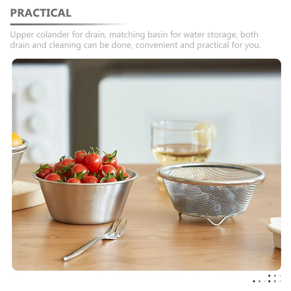 Stainless Steel Rice Colander Bowl Fine Mesh Strainer Drain Filter Basket Fruits Vegetables Washing Microwave Safe Food
Stainless Steel Rice Colander Bowl Fine Mesh Strainer Drain Filter Basket Fruits Vegetables Washing Microwave Safe Food