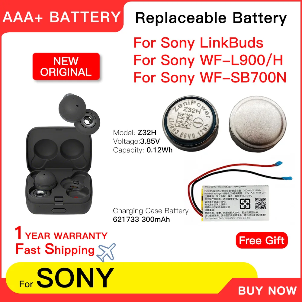 Original 621733 Charging BOX Case Z32H Battery For Sony LinkBuds WF-L900 WF-L900H WF-SB700N Bluetooth Earbuds Battery Batteria
Original 621733 Charging BOX Case Z32H Battery For Sony LinkBuds WF-L900 WF-L900H WF-SB700N Bluetooth Earbuds Battery Batteria