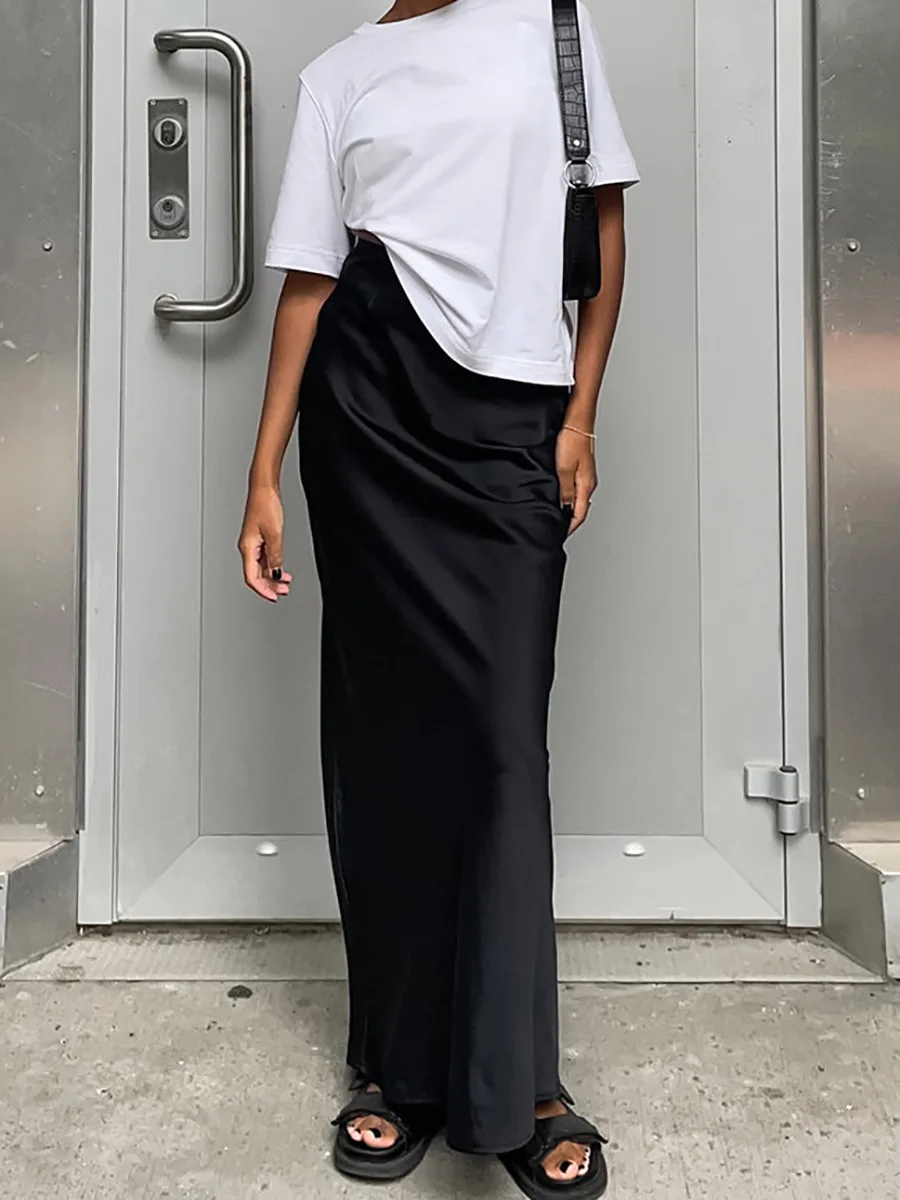 2026 Spring Summer Women's Black Acetic Acid High Waist Mermaid Skirt Elegant French Style Ankle Length Skirt
2026 Spring Summer Women's Black Acetic Acid High Waist Mermaid Skirt Elegant French Style Ankle Length Skirt