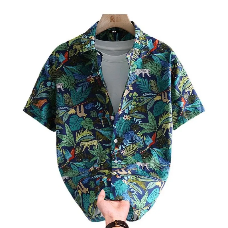 Ice Silk Men Floral Print Short Sleeve Shirt Breathable Lightweight Summer Top for Hot Weather Casual Wear Trendy Outerwear
Ice Silk Men Floral Print Short Sleeve Shirt Breathable Lightweight Summer Top for Hot Weather Casual Wear Trendy Outerwear