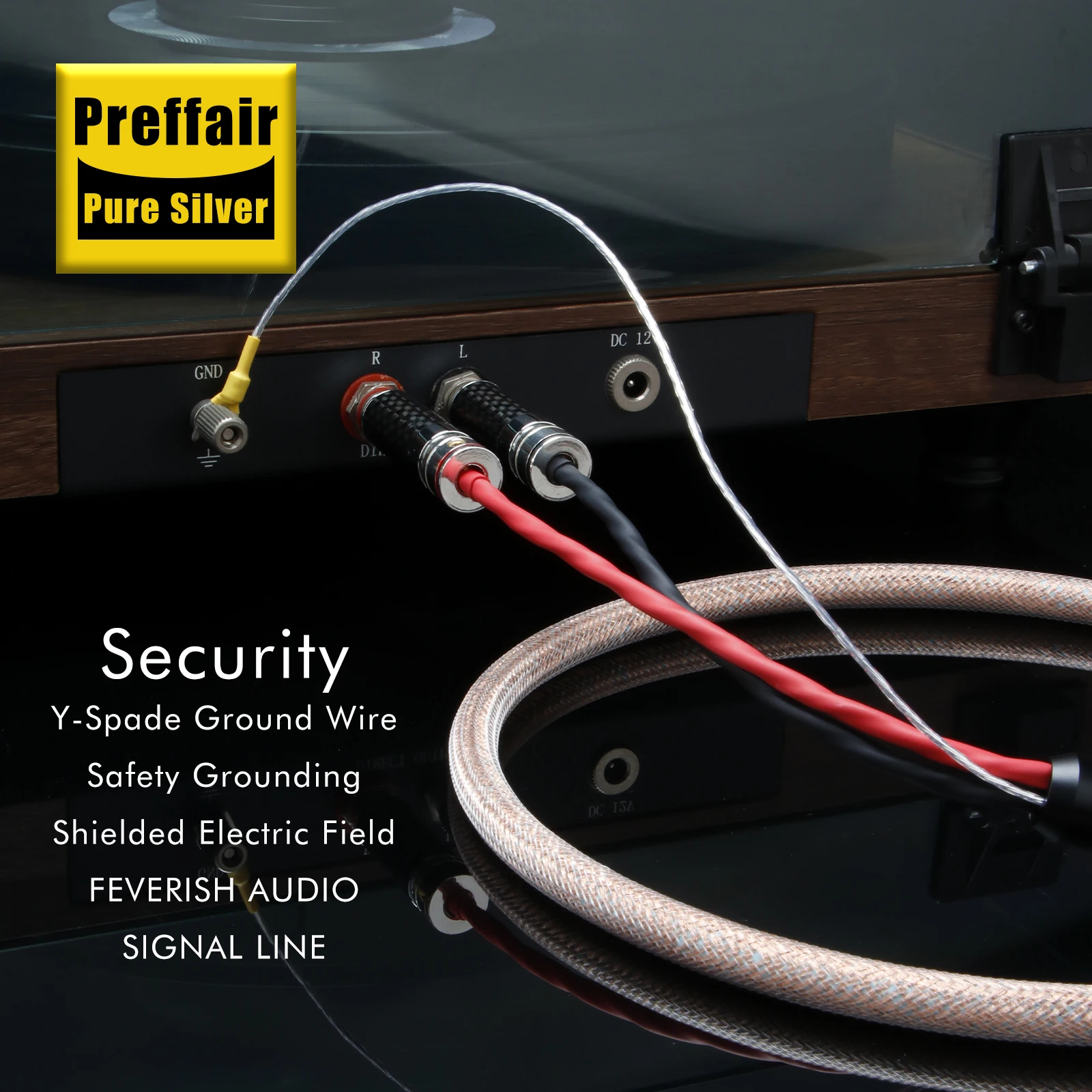 Pure Silver 5pin din to 2rca turntable phono cable Double Shielding Record Player Vinyl Wire with Ground Cable Tonearm Cable
Pure Silver 5pin din to 2rca turntable phono cable Double Shielding Record Player Vinyl Wire with Ground Cable Tonearm Cable