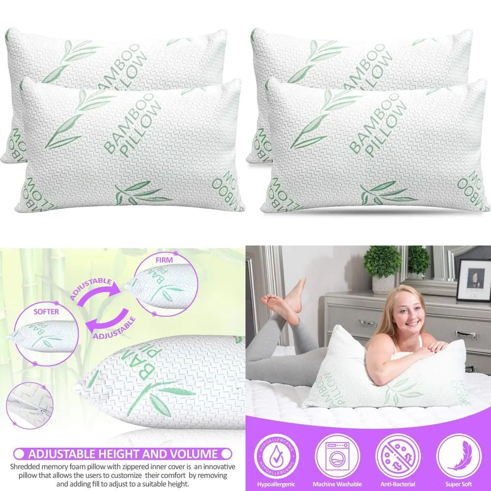 Подушки King Size с охлаждающим эффектом из пены с памятью формы, со съемным чехлом, идеально подходят для сна на спине и на боку, смесь бамбукового волокна и вискозы, 2 штуки в упаковке
Подушки King Size с охлаждающим эффектом из пены с памятью формы, со съемным чехлом, идеально подходят для сна на спине и на боку, смесь бамбукового волокна и вискозы, 2 штуки в упаковке