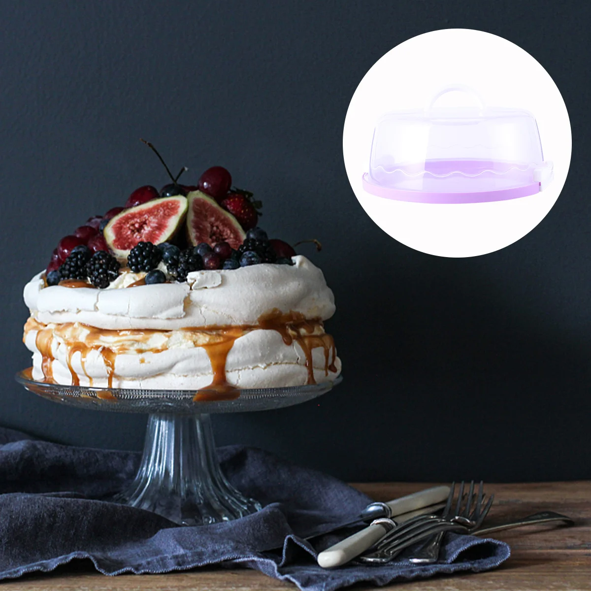 1pc Transparent 10 Inch Round Purple Cake Box Leakproof Pastry Container Snap Lock Biscuit Holder Sealed Fruit Plate
1pc Transparent 10 Inch Round Purple Cake Box Leakproof Pastry Container Snap Lock Biscuit Holder Sealed Fruit Plate