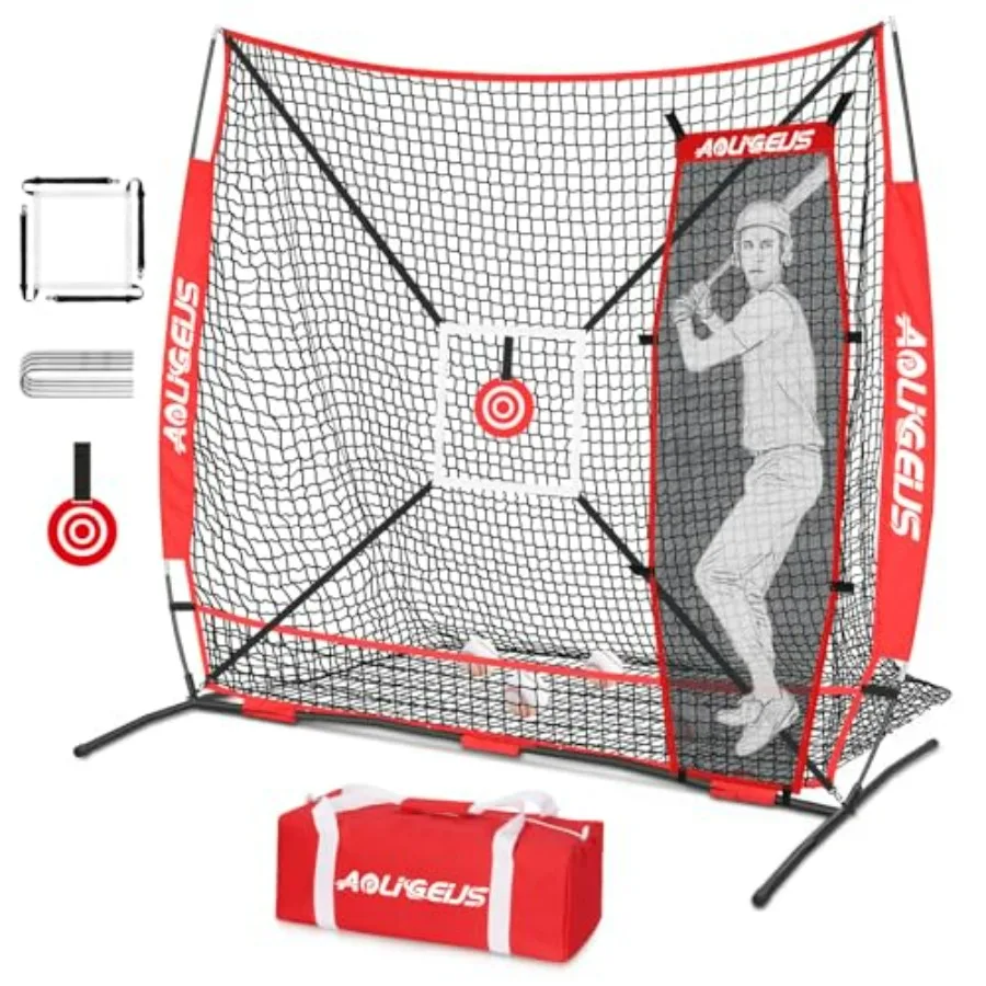 6'X6' Baseball Softball Practice Net Pitching Net Batting Net with Dummy Batter Bonus Strike Zone Target and Bow Frame for Hitt
6'X6' Baseball Softball Practice Net Pitching Net Batting Net with Dummy Batter Bonus Strike Zone Target and Bow Frame for Hitt