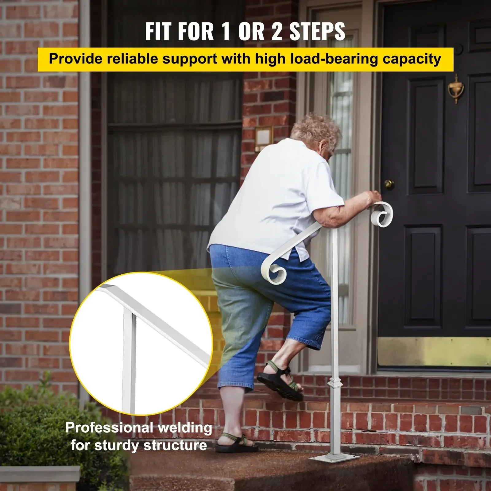 Single Post Handrail White Wrought Iron Post Mount Step Grab Supports Fits 1 Or 2 Steps Grab Rail Single Post Railing
Single Post Handrail White Wrought Iron Post Mount Step Grab Supports Fits 1 Or 2 Steps Grab Rail Single Post Railing