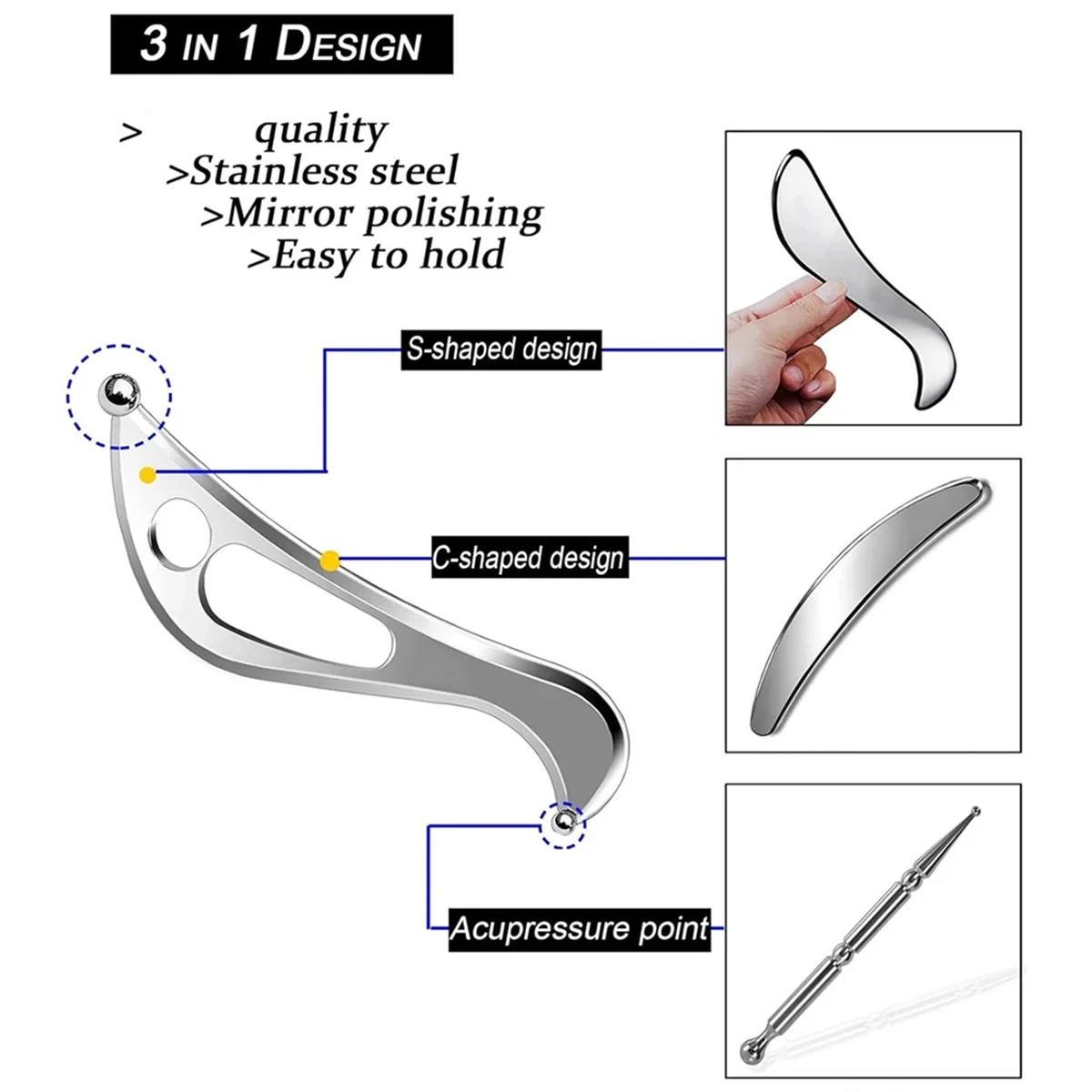 HHTL Double Oblique Edge Stainless Steel Tool for Physical Therapy,Muscle Scraper IASTM Tool Deep Tissue
HHTL Double Oblique Edge Stainless Steel Tool for Physical Therapy,Muscle Scraper IASTM Tool Deep Tissue