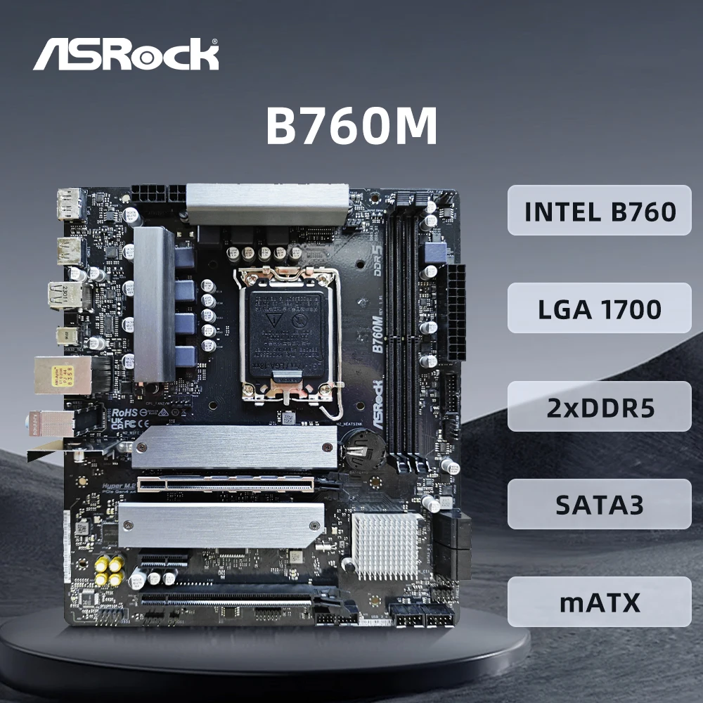 Материнская плата ASRock B760M с поддержкой LGA1700, процессор Intel 12th 13th I5 12400F 12700K, процессор 2xDDR5, 64 ГБ, материнская плата PCIE4.0 M.2 B760
Материнская плата ASRock B760M с поддержкой LGA1700, процессор Intel 12th 13th I5 12400F 12700K, процессор 2xDDR5, 64 ГБ, материнская плата PCIE4.0 M.2 B760