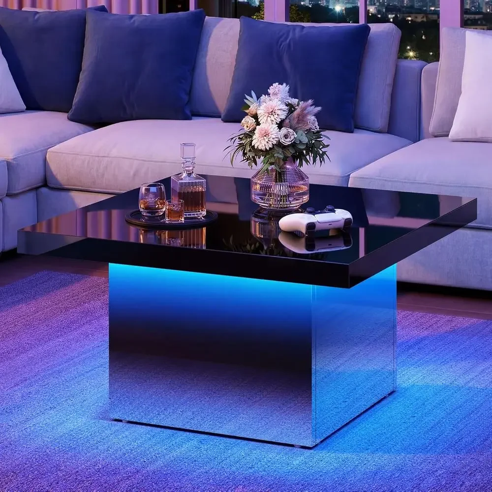Illuminated Living Room Coffee Table with Modern Decorative Edge in Black
Illuminated Living Room Coffee Table with Modern Decorative Edge in Black