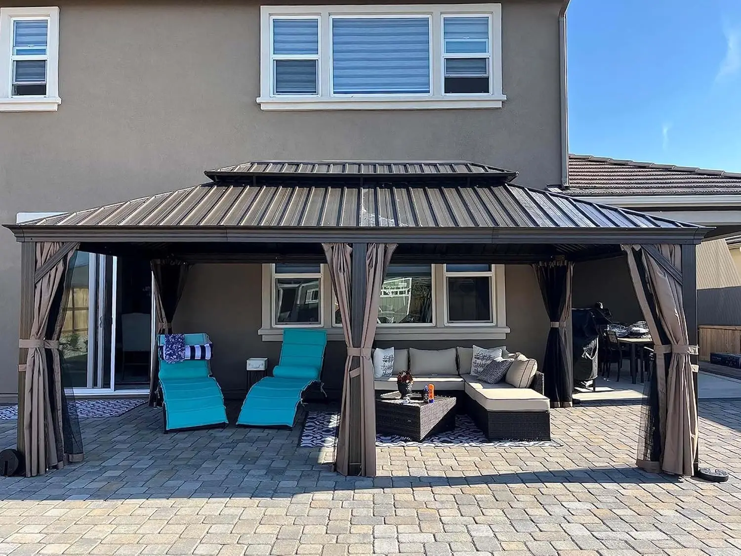 Большой металлический павильон Domi 14' X 20' с жесткой крышей, двойным навесом из оцинкованной стали, алюминиевым каркасом и шторами
Большой металлический павильон Domi 14' X 20' с жесткой крышей, двойным навесом из оцинкованной стали, алюминиевым каркасом и шторами