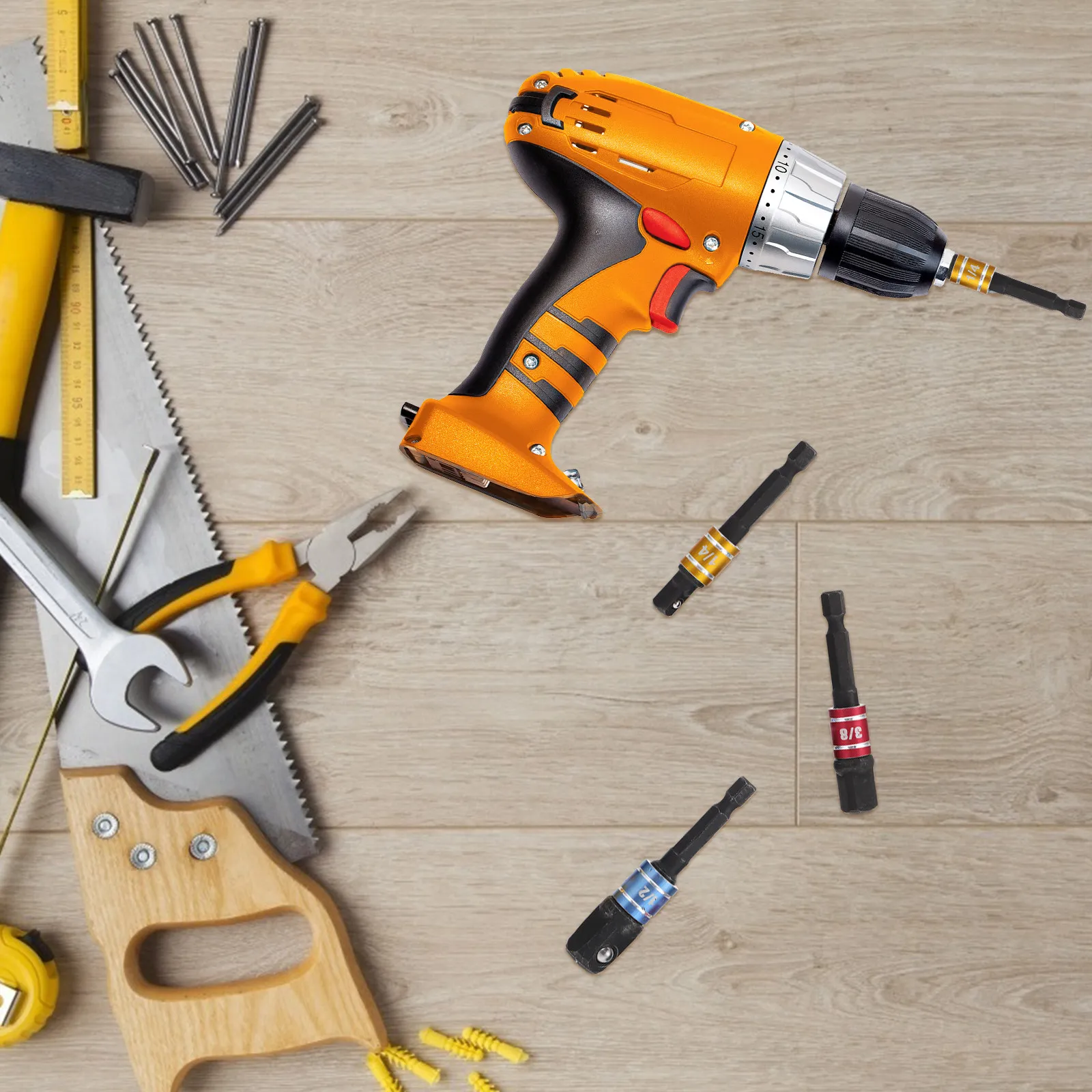 Набор из 7 адаптеров для торцевых головок из закаленной стали, ударные инструменты для гайковертов, для преобразования торцевых головок пневматических ручных инструментов, с шариковым фиксатором
Набор из 7 адаптеров для торцевых головок из закаленной стали, ударные инструменты для гайковертов, для преобразования торцевых головок пневматических ручных инструментов, с шариковым фиксатором