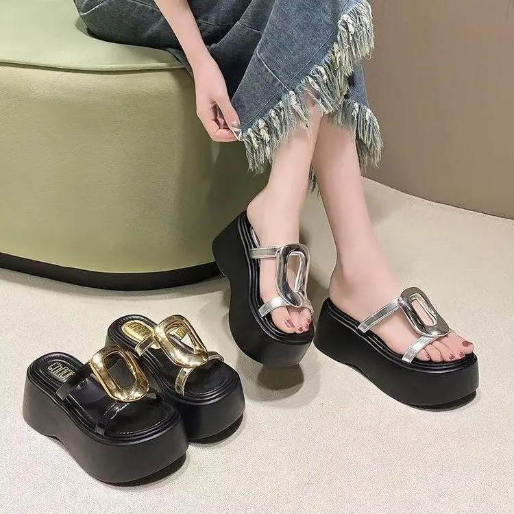 Summer High Heel Sandals Thick Platform Slippers Soft Sole Women Fish Mouth Slip on Shoes Trafza Womens Zapatillas Mujer Verano
Summer High Heel Sandals Thick Platform Slippers Soft Sole Women Fish Mouth Slip on Shoes Trafza Womens Zapatillas Mujer Verano