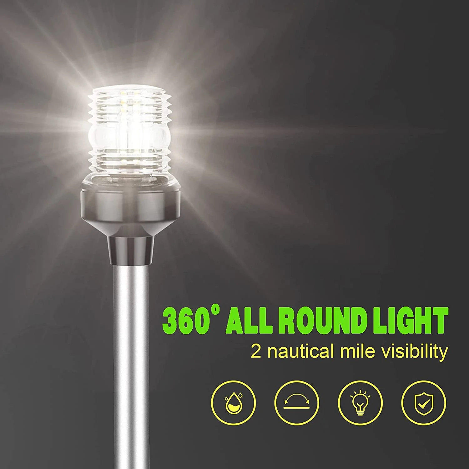 All round Light Fold down Boat Stern Light Marine Navigation Light White Adjusta
All round Light Fold down Boat Stern Light Marine Navigation Light White Adjusta
