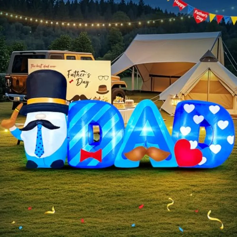 8FT Fathers Day Inflatable Outdoor Decoration, PVC material, red and white, built-in LED lights for night visibility
8FT Fathers Day Inflatable Outdoor Decoration, PVC material, red and white, built-in LED lights for night visibility