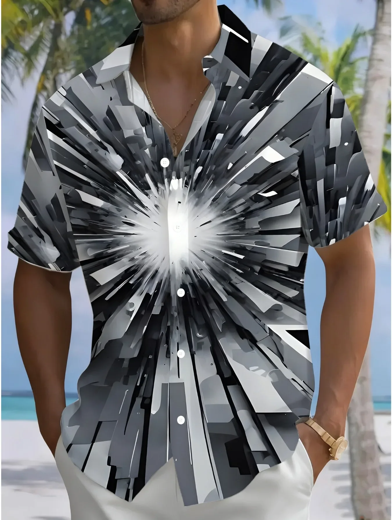 High Street Fashion Men's Hawaiian Shirt Summer Man Short Sleeve Bold Beach Print Relaxed Fit Trendy Vacation Party Tops
High Street Fashion Men's Hawaiian Shirt Summer Man Short Sleeve Bold Beach Print Relaxed Fit Trendy Vacation Party Tops