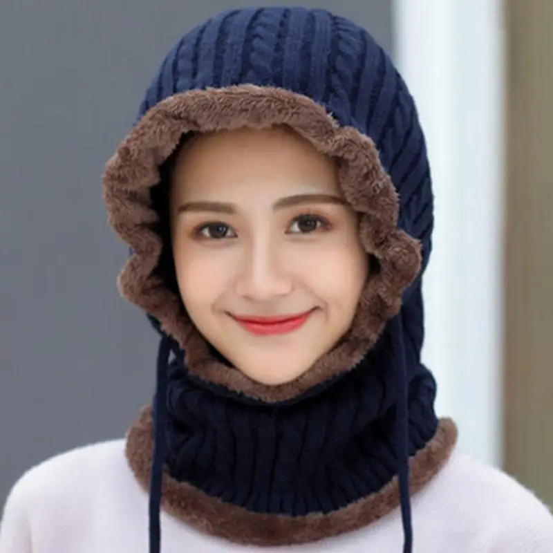 652F Winter Knitted Balaclava Hat Warm Cycling Face Covering Winter Warmer Fleece Lining Hat Neck Gaiter for Adults Outdoor
652F Winter Knitted Balaclava Hat Warm Cycling Face Covering Winter Warmer Fleece Lining Hat Neck Gaiter for Adults Outdoor