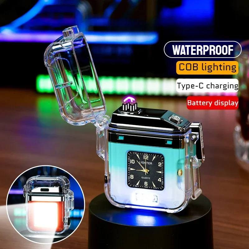 Latest Rechargeable Lighter with Light Arc for Boyfriend Waterproof Lighting Multi-functional Boys Flashlight Light Watch Clock
Latest Rechargeable Lighter with Light Arc for Boyfriend Waterproof Lighting Multi-functional Boys Flashlight Light Watch Clock