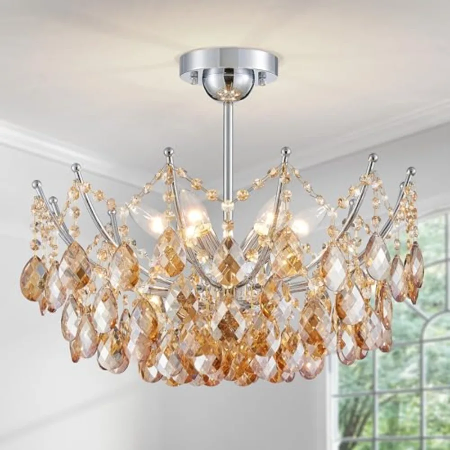 Crystal Ceiling Light Fixture Modern Semi Flush Mount Ceiling Light 6-Lights Crystal Chandelier Ceiling Hallway Light Fixtures
Crystal Ceiling Light Fixture Modern Semi Flush Mount Ceiling Light 6-Lights Crystal Chandelier Ceiling Hallway Light Fixtures