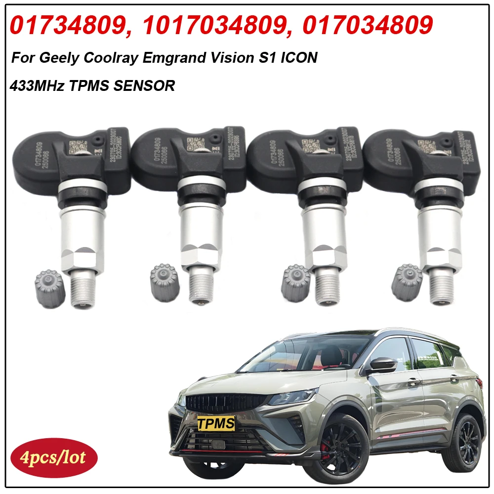 4PCS 01734809 New Car Tire Pressure TPMS Sensor For Geely Coolray Emgrand EV450/EV500/EV Pro ICON GE11 EX3 Vision S1 433Mhz
4PCS 01734809 New Car Tire Pressure TPMS Sensor For Geely Coolray Emgrand EV450/EV500/EV Pro ICON GE11 EX3 Vision S1 433Mhz