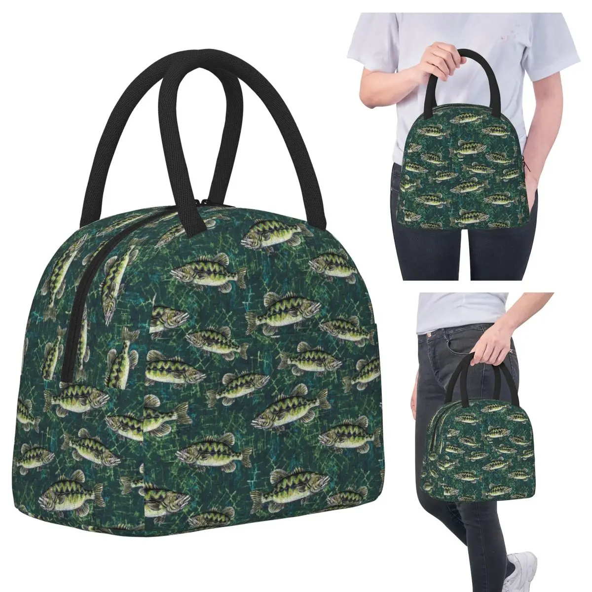 Largemouth Bass Camo Pattern Insulated Lunch Bag for Women Office Cooler Thermal Food Box Tote Portable Lunch Boxes Container
Largemouth Bass Camo Pattern Insulated Lunch Bag for Women Office Cooler Thermal Food Box Tote Portable Lunch Boxes Container