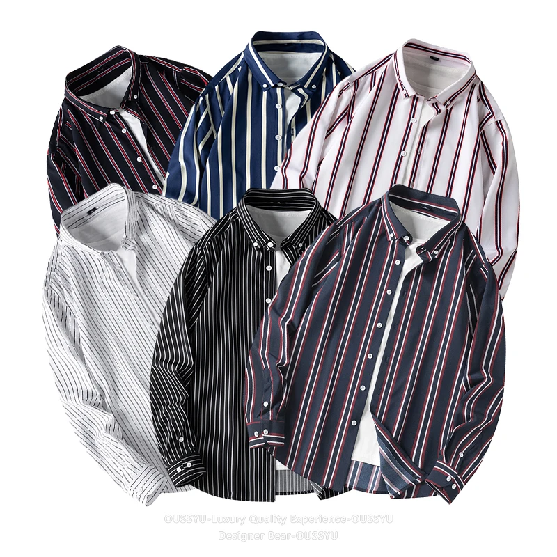 2026 New Men's Long Sleeve Striped Shirt Slim Fit Casual Button Down Tops Youth Fashion Streetwear for Spring Summer Korean
2026 New Men's Long Sleeve Striped Shirt Slim Fit Casual Button Down Tops Youth Fashion Streetwear for Spring Summer Korean