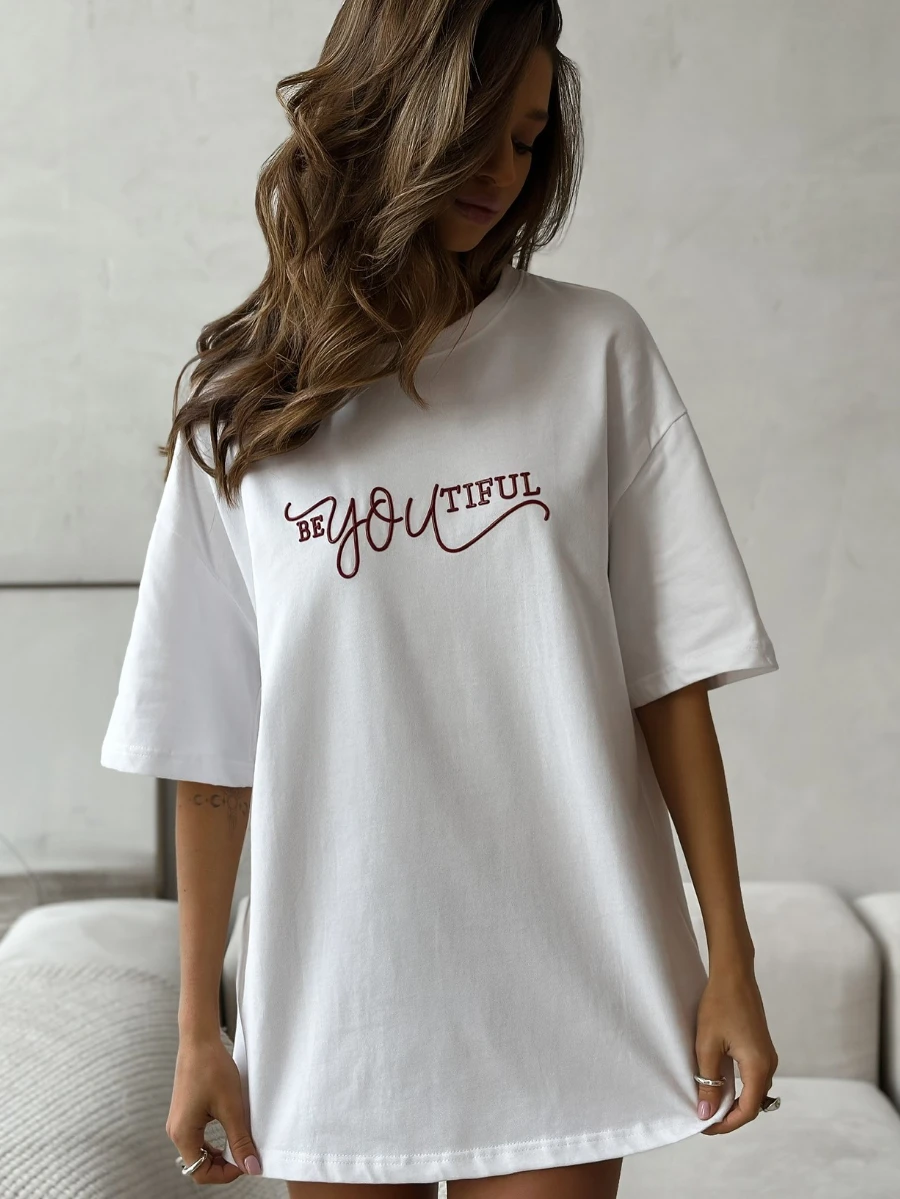 Sunuyoo 100% Cotton Women's Printed T-Shirt Summer New Fashionable O-Neck Loose Short Sleeved Female Casual Letter Printed Top
Sunuyoo 100% Cotton Women's Printed T-Shirt Summer New Fashionable O-Neck Loose Short Sleeved Female Casual Letter Printed Top