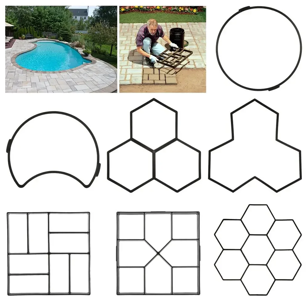 Plastic Lawn Decoration Variety Shapes Floor Pavement Cement Mould Beton Brick Maker DIY Garden Path Concrete Molds
Plastic Lawn Decoration Variety Shapes Floor Pavement Cement Mould Beton Brick Maker DIY Garden Path Concrete Molds