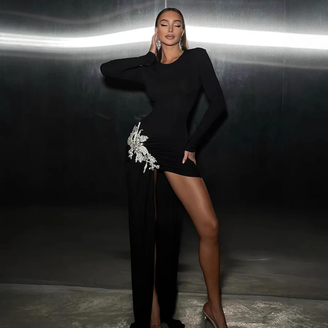 Европейская и американская в наличии женская круглая водолазка с длинным рукавом, бандажное платье, сетчатая строчка, тяжелый металл, цветочное украшение
Европейская и американская в наличии женская круглая водолазка с длинным рукавом, бандажное платье, сетчатая строчка, тяжелый металл, цветочное украшение