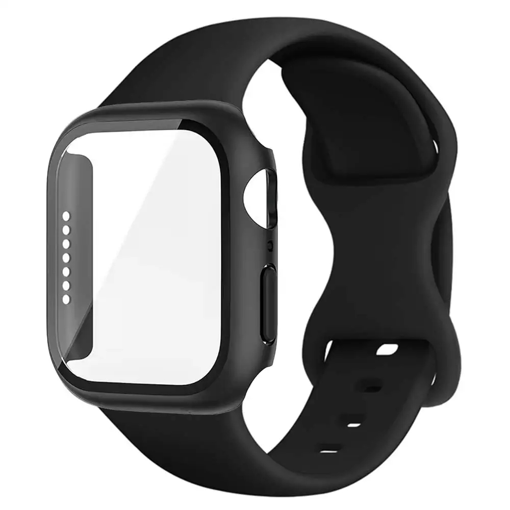 Silicone Strap+Glass Case for Apple Watch band 45mm 44mm 41mm 40mm 46mm 42mm Bracelet Cover for iWatch Series 10 9 8 7 6 5 4 se
Silicone Strap+Glass Case for Apple Watch band 45mm 44mm 41mm 40mm 46mm 42mm Bracelet Cover for iWatch Series 10 9 8 7 6 5 4 se