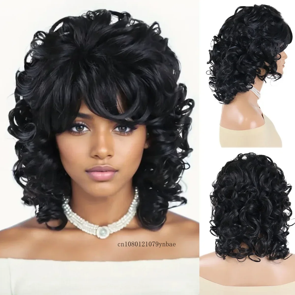 Black Wigs for Women Synthetic Hair Short Fashion Thick Curls Wig with Bangs Retro Hairstyle Heat Resistant Daily Costume Party
Black Wigs for Women Synthetic Hair Short Fashion Thick Curls Wig with Bangs Retro Hairstyle Heat Resistant Daily Costume Party