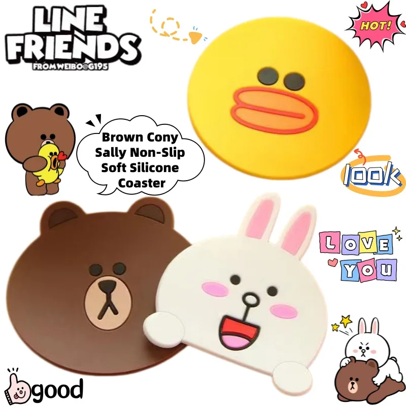 Line friends Brown Cony Sally Cute Nonslip Creative Home Tea Coasters Cartoon Anime Merchandise Soft Silicone Coasters Wholesale
Line friends Brown Cony Sally Cute Nonslip Creative Home Tea Coasters Cartoon Anime Merchandise Soft Silicone Coasters Wholesale