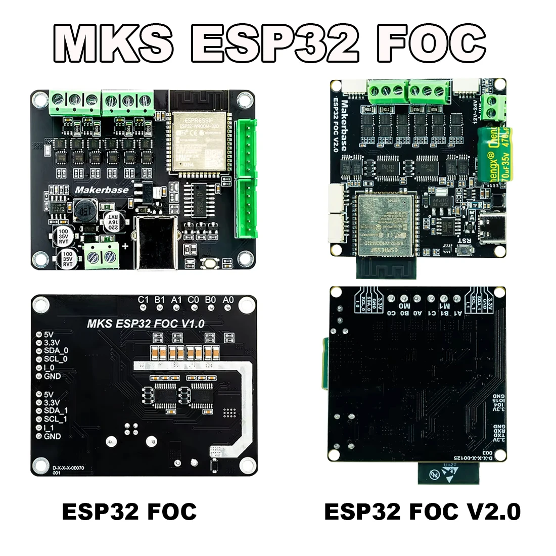 Makerbase ESP32 DUAL SimpleFOC Shield For BLDC Brushless Servo Foc Dual-Motor Controller High Power MKS ESP32 FOC Module
Makerbase ESP32 DUAL SimpleFOC Shield For BLDC Brushless Servo Foc Dual-Motor Controller High Power MKS ESP32 FOC Module