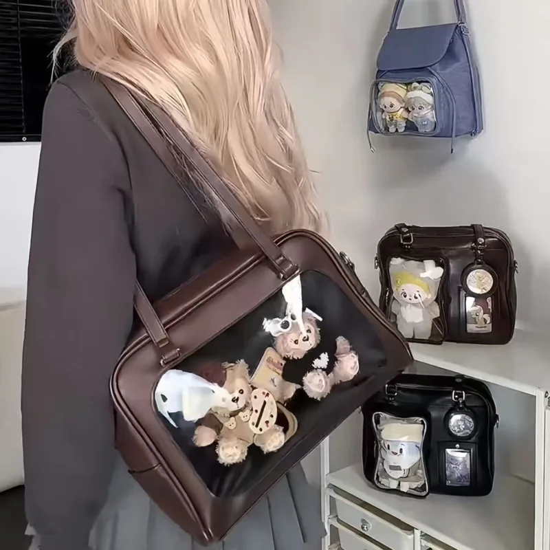 Transparent Japanese Uniform Shoulder Bag PU Leather Jk Student Handbag Large Capacity Casual Messenger Bag Y2k Itabag Girls
Transparent Japanese Uniform Shoulder Bag PU Leather Jk Student Handbag Large Capacity Casual Messenger Bag Y2k Itabag Girls