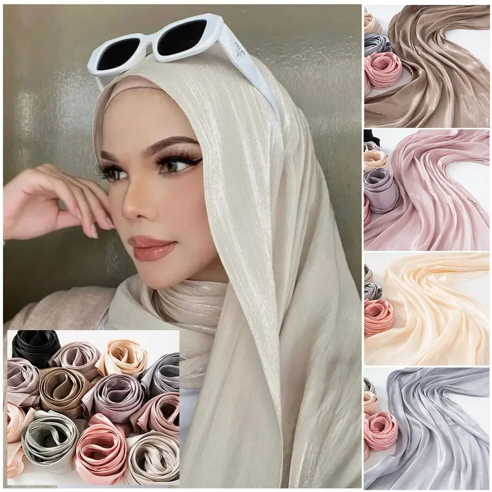 High Quality Breathable Shimmer Bright Silk Scarf 66*180cm Luxury Chiffon Hijabs Long Shawl Turban
High Quality Breathable Shimmer Bright Silk Scarf 66*180cm Luxury Chiffon Hijabs Long Shawl Turban