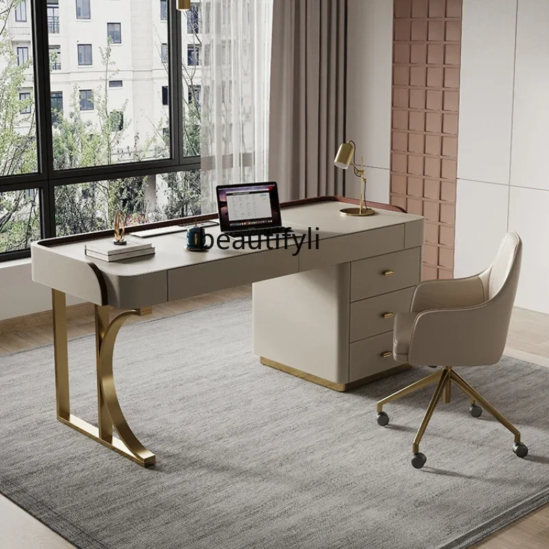 C Light luxury minimalist modern solid wood Italian saddle leather home desk study computer desk
C Light luxury minimalist modern solid wood Italian saddle leather home desk study computer desk