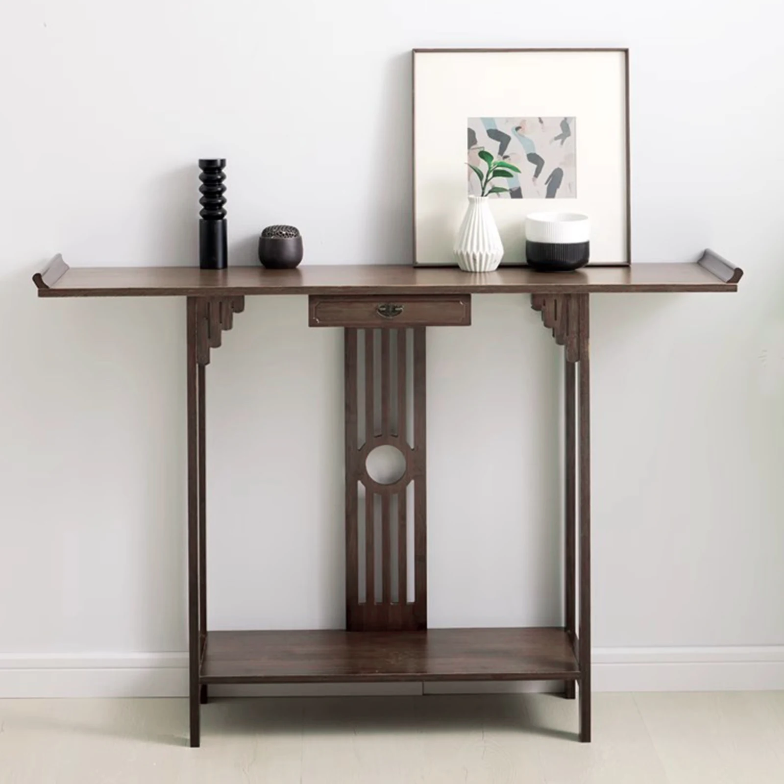 Bamboo End Table with Drawer, Walnut Color 2-Tier Console Table, 500kg Strong Load Capacity, Multi-Functional Hallway Table Home
Bamboo End Table with Drawer, Walnut Color 2-Tier Console Table, 500kg Strong Load Capacity, Multi-Functional Hallway Table Home