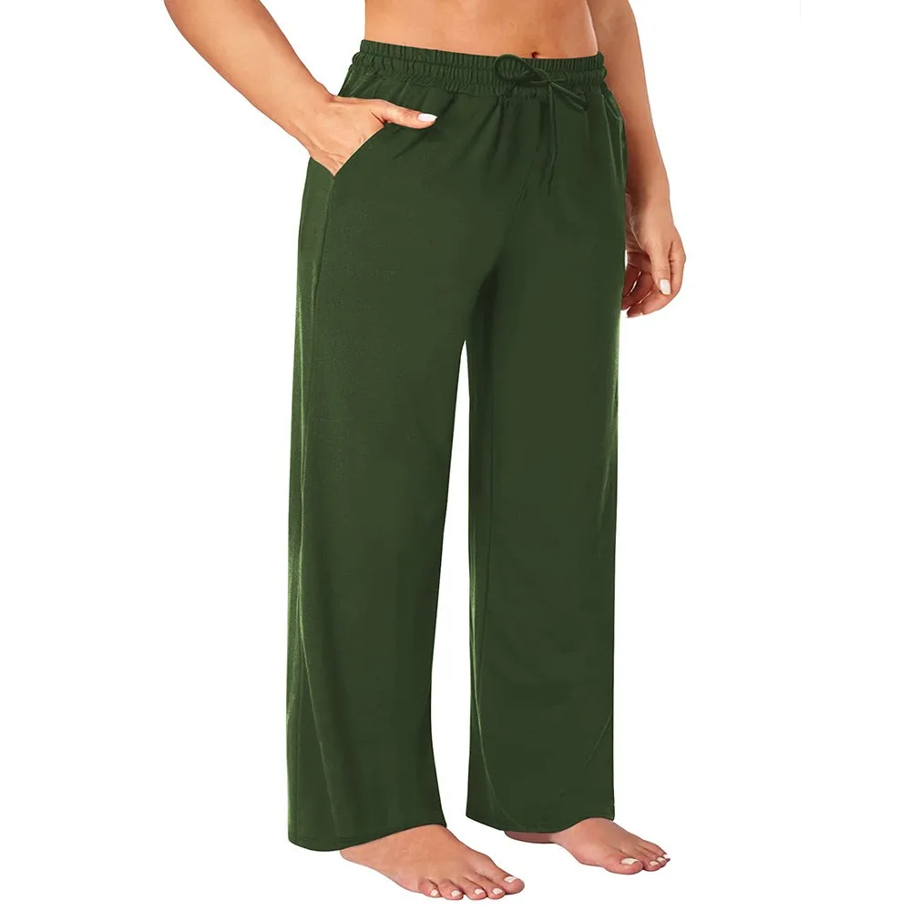 Summer Women Pants Drawstring Waist Trousers Solid Color Wide Leg Pants Black Navy Blue Gray Mid Waist Pants Woman Clothing
Summer Women Pants Drawstring Waist Trousers Solid Color Wide Leg Pants Black Navy Blue Gray Mid Waist Pants Woman Clothing