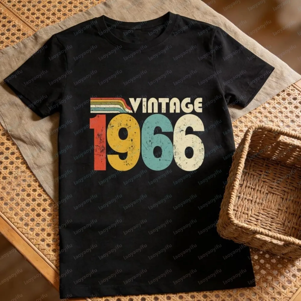 Retro 1966 60th Year Birthday Gift for Grandparent T Shirt Summer Short Sleeve Casual Fashion Loose Harajuku Man Women Tees
Retro 1966 60th Year Birthday Gift for Grandparent T Shirt Summer Short Sleeve Casual Fashion Loose Harajuku Man Women Tees
