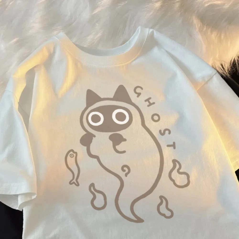 Y2K Loose Cotton Women's Short-sleeved T-shirt Original Japanese Fashion Brand Couple Cat Ghost Cat Plus Size
Y2K Loose Cotton Women's Short-sleeved T-shirt Original Japanese Fashion Brand Couple Cat Ghost Cat Plus Size