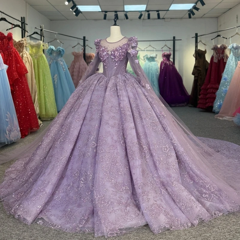 Lilac Quinceanera Dresses Off The Shoulder Sequin Applique Flower Beading Crystal With Cape Tull Party Birthday Sweet 16 Dress
Lilac Quinceanera Dresses Off The Shoulder Sequin Applique Flower Beading Crystal With Cape Tull Party Birthday Sweet 16 Dress