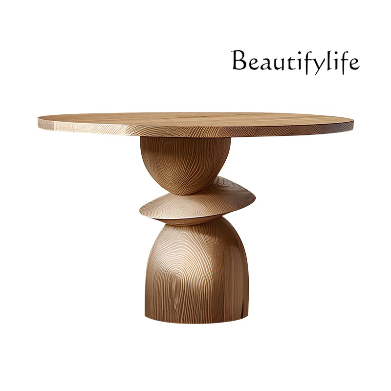 Art dining table wabi style Italian minimalist round table all solid wood eating table designer high-end furniture
Art dining table wabi style Italian minimalist round table all solid wood eating table designer high-end furniture