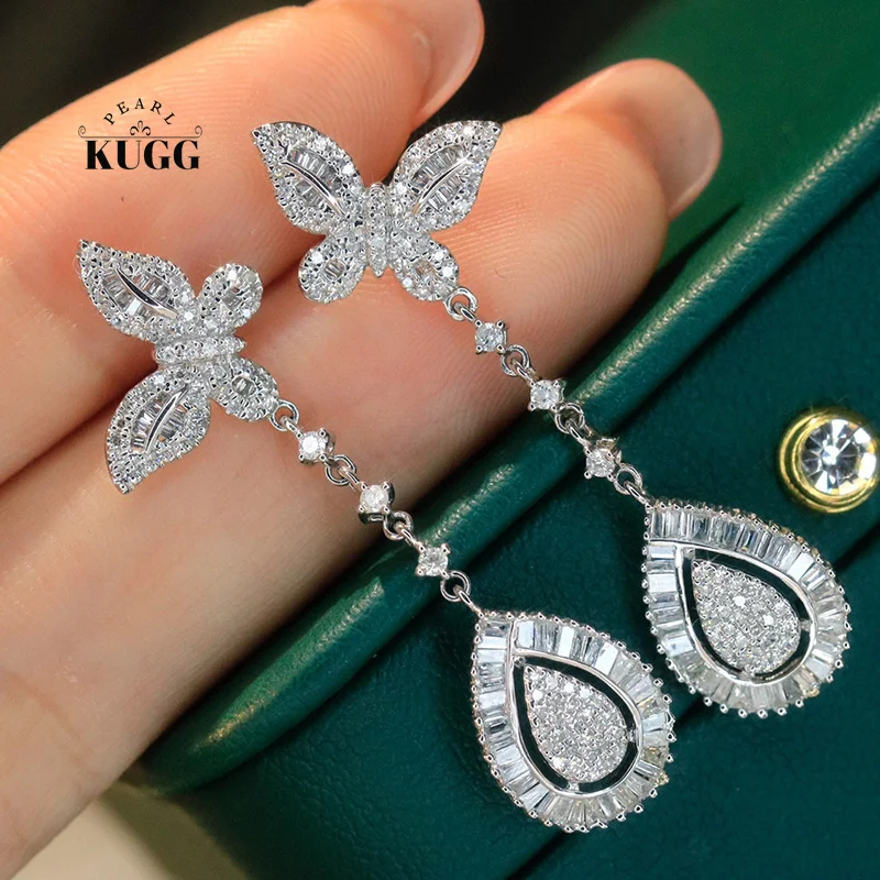 KUGG 100% 18K White Gold Earrings Romantic Gentle Style 1.0carat Real Natural Diamond Drop Earrings for Women Wedding Jewelry
KUGG 100% 18K White Gold Earrings Romantic Gentle Style 1.0carat Real Natural Diamond Drop Earrings for Women Wedding Jewelry