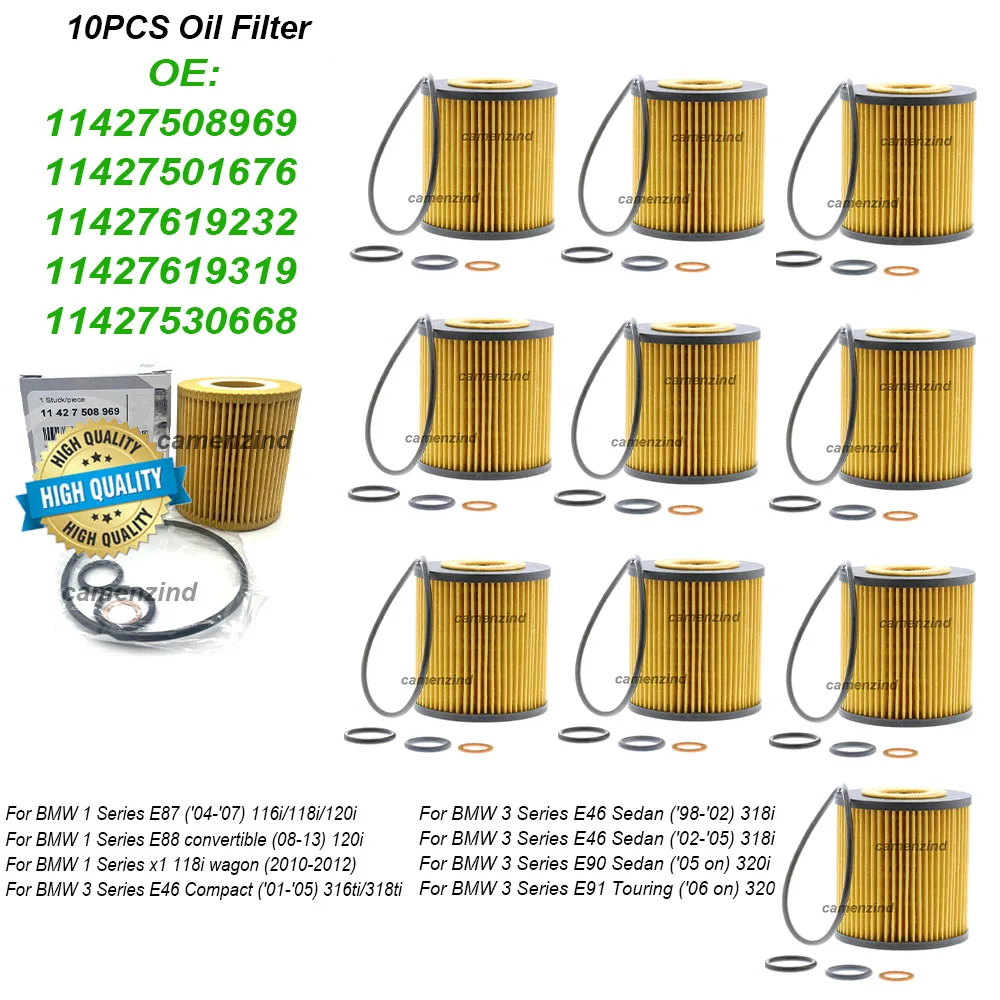10PCS Oil Filter 11427508969 11427619232 11427619319 11427530668 11427501676 For BMW N42 N46 N45 N40 N43 E81 E87 E90 E60 X1 Z4
10PCS Oil Filter 11427508969 11427619232 11427619319 11427530668 11427501676 For BMW N42 N46 N45 N40 N43 E81 E87 E90 E60 X1 Z4