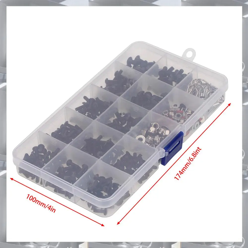 A84F-500 шт. Универсальный комплект винтов с дистанционным управлением, набор крепежных элементов для Traxxas Axial Redcat HPI Arrma Losi 1/8 1/10 1/12 1/16 RC Cars
A84F-500 шт. Универсальный комплект винтов с дистанционным управлением, набор крепежных элементов для Traxxas Axial Redcat HPI Arrma Losi 1/8 1/10 1/12 1/16 RC Cars