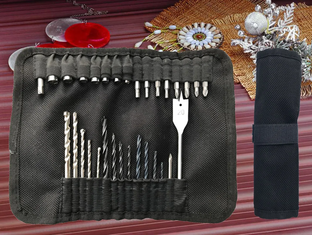 Boshen 31-piece Electric Drill Matching, Drill Bit Combination Tool Canvas Bag, Twist Drill Tile Drill High-speed Steel Set Set
Boshen 31-piece Electric Drill Matching, Drill Bit Combination Tool Canvas Bag, Twist Drill Tile Drill High-speed Steel Set Set