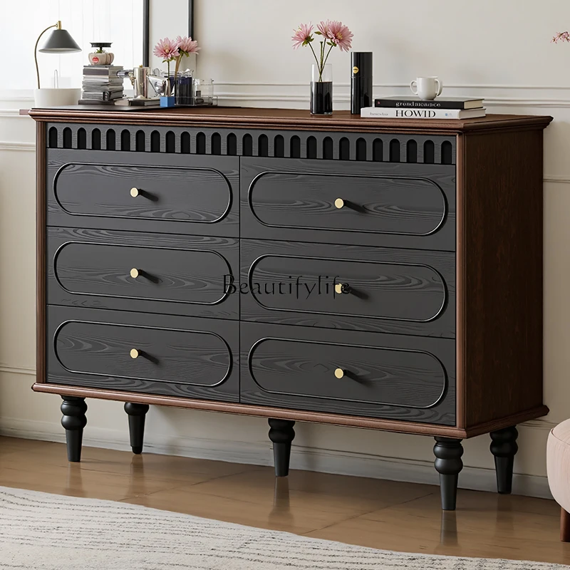 Medieval style retro dresser chest integrated bedroom household makeup table
Medieval style retro dresser chest integrated bedroom household makeup table